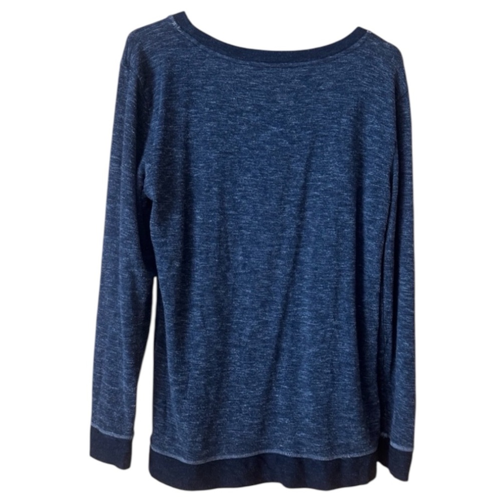 Lounge Top Crewneck Long Sleeve Heathered Charcoal Gray Small - Picture 3 of 10